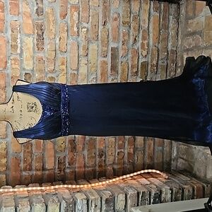 NWOT D'Albert Midnight Blue maxi gown size 14